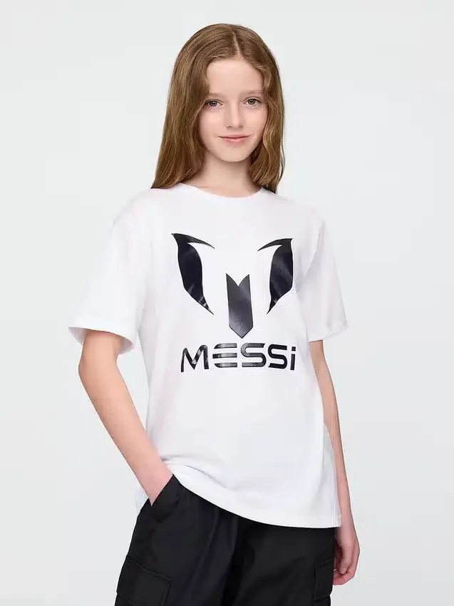 Messi-T-skjorte med grafisk trykk for barn