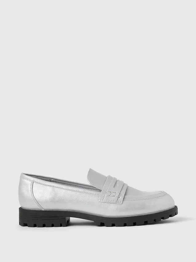Metalliske loafers for barn
