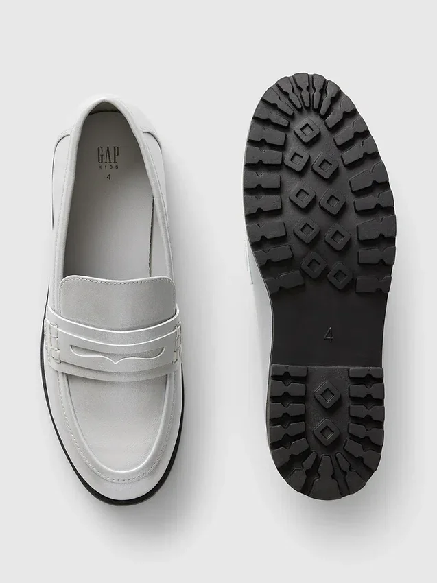 Metalliske loafers for barn