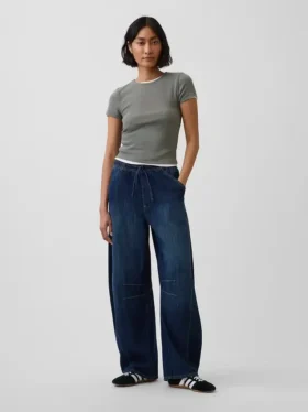 Mid Rise Easy Horseshoe-Jeans