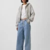 Mid Rise Knit Easy Baggy Jeans