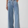 Mid Rise Knit Easy Baggy Jeans