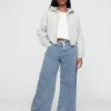 Mid Rise Knit Easy Baggy Jeans