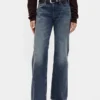 Mid Rise stive, avslappede flare-Jeans