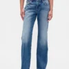 Mid Rise stive, avslappede flare-Jeans