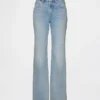 Mid Rise stive, avslappede flare-Jeans