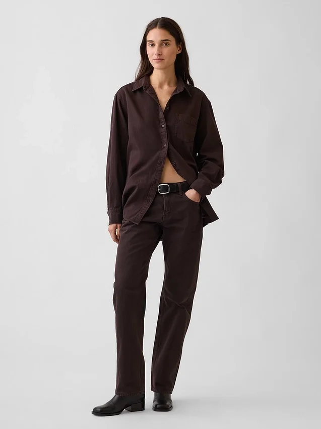 Mid Rise Straight Taper-Jeans