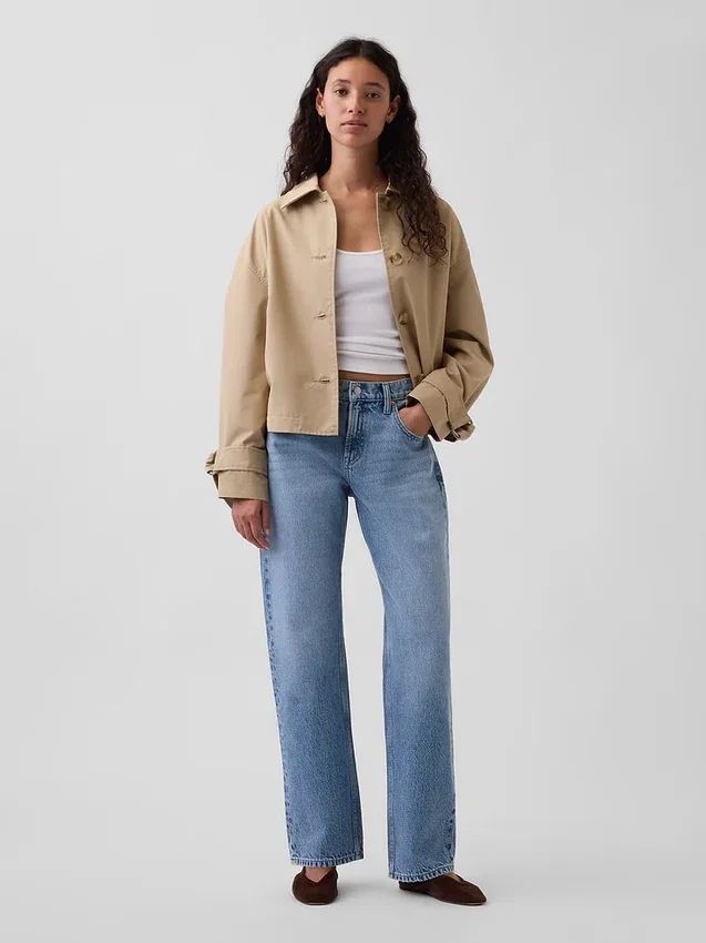 Mid Rise Straight Taper-Jeans