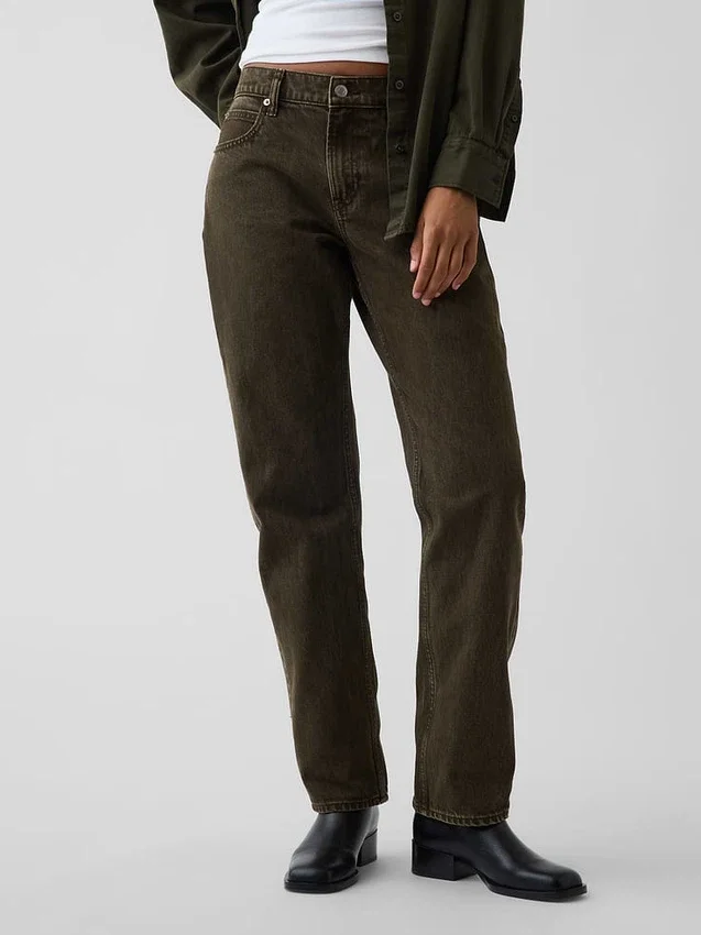 Mid Rise Straight Taper-Jeans