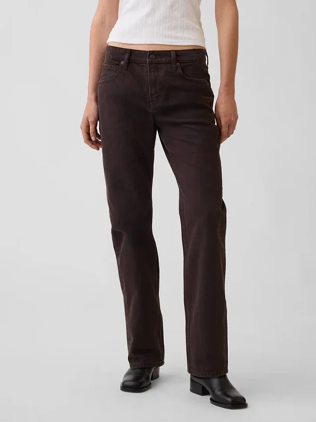 Mid Rise Straight Taper-Jeans