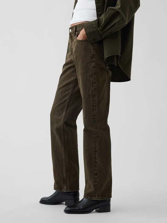 Mid Rise Straight Taper-Jeans