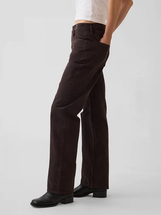 Mid Rise Straight Taper-Jeans