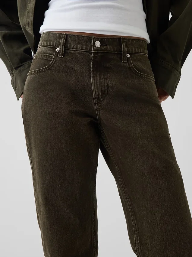 Mid Rise Straight Taper-Jeans