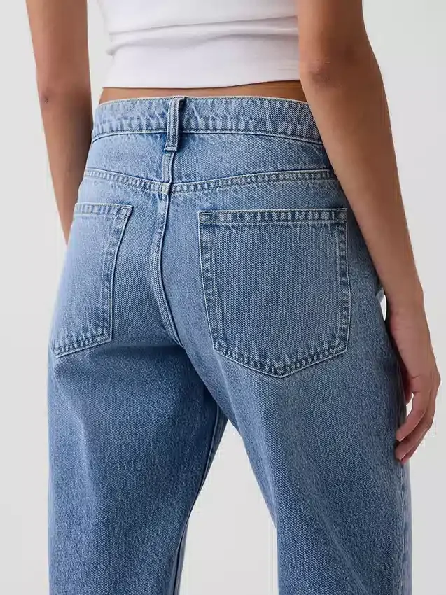 Mid Rise Straight Taper-Jeans