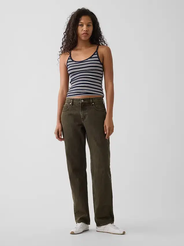 Mid Rise Straight Taper-Jeans