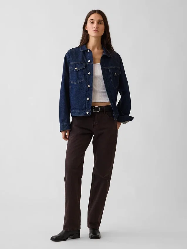Mid Rise Straight Taper-Jeans
