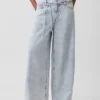 Mid Rise Ultrasoft Baggy Micro Belt-Jeans