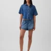 Mid Rise Ultrasoft Denim Easy Dolphin-Shorts