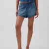 Mid Rise Ultrasoft Denim Easy Dolphin-Shorts