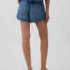 Mid Rise Ultrasoft Denim Easy Dolphin-Shorts
