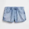 Mid Rise Ultrasoft Denim Easy Dolphin-Shorts