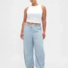 Mid Rise Ultrasoft Denim Stripe Easy Horseshoe Jeans
