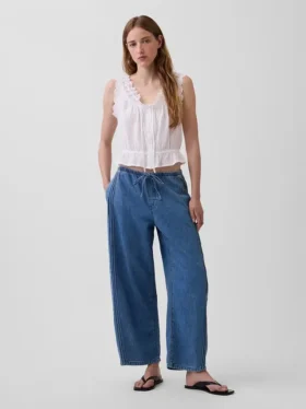 Mid Rise Ultrasoft Easy Barrel-Jeans