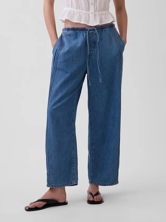 Mid Rise Ultrasoft Easy Barrel-Jeans
