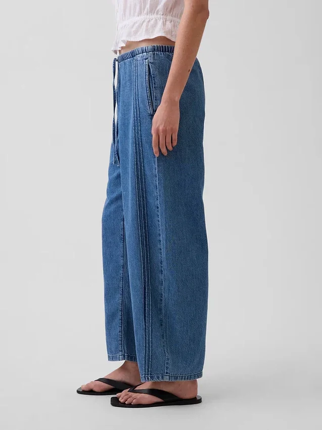 Mid Rise Ultrasoft Easy Barrel-Jeans