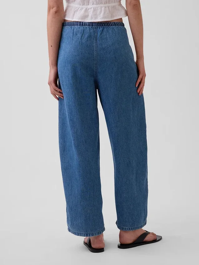 Mid Rise Ultrasoft Easy Barrel-Jeans
