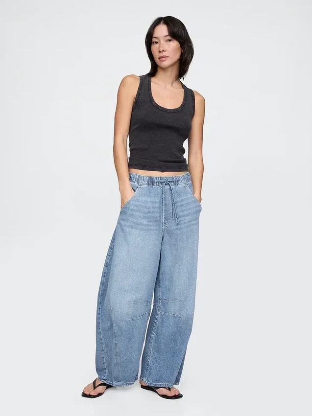 Mid Rise Ultrasoft Easy Horseshoe-Jeans