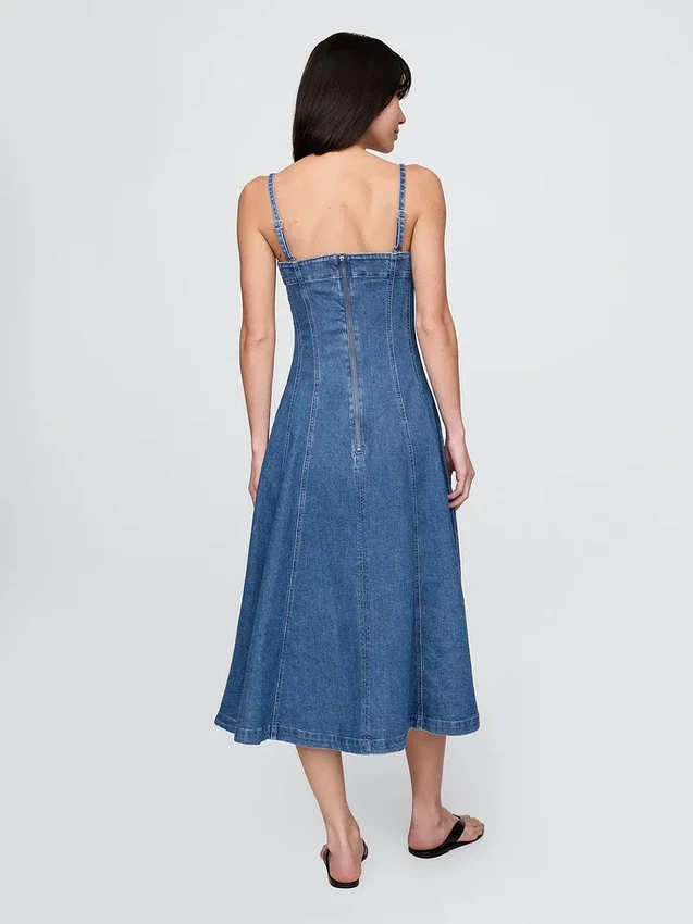 Midi-kjole i denim