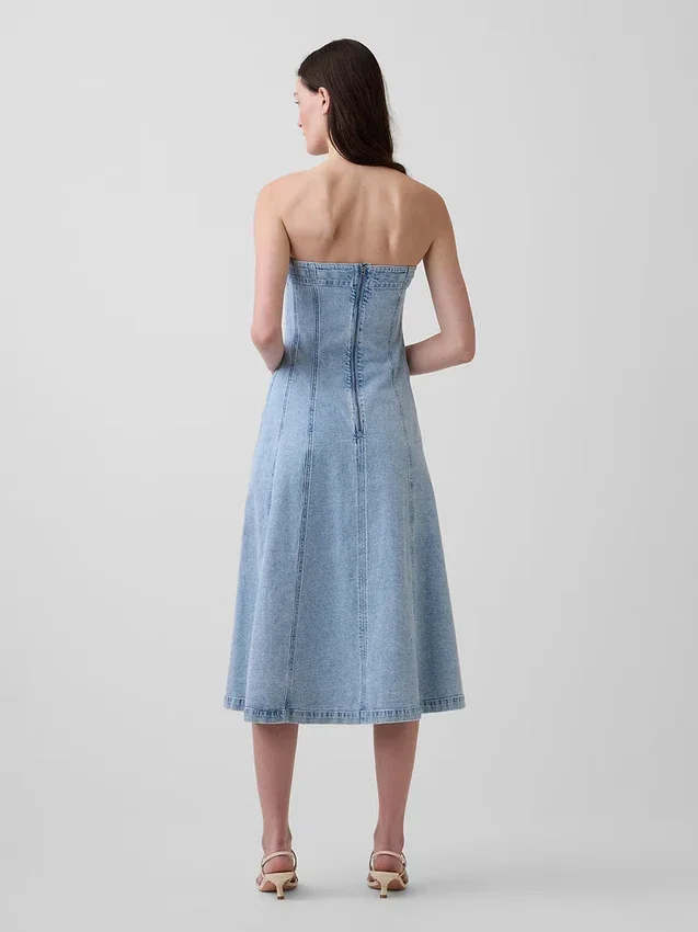 Midi-kjole i denim