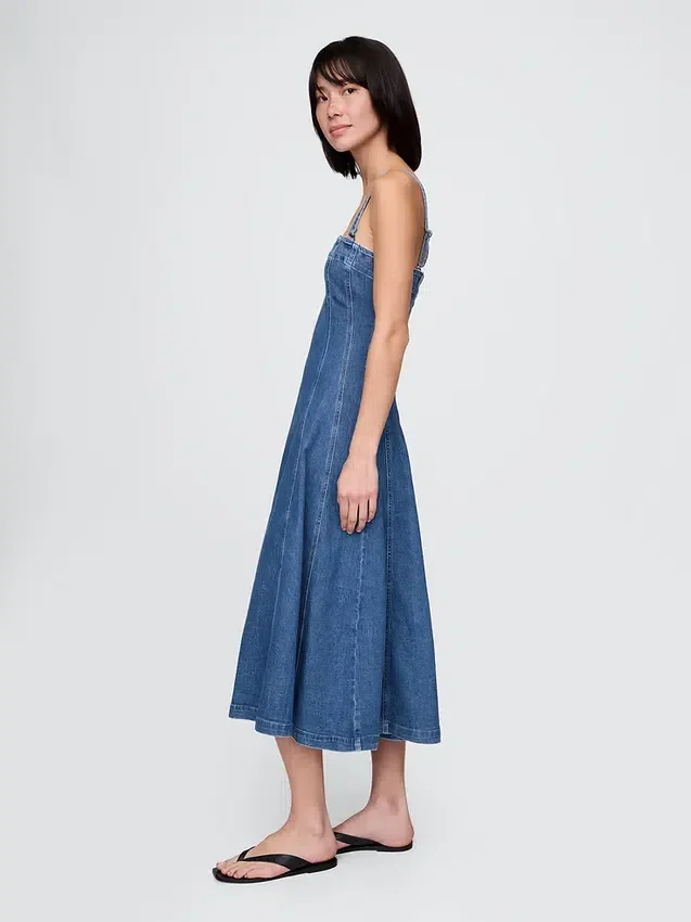 Midi-kjole i denim