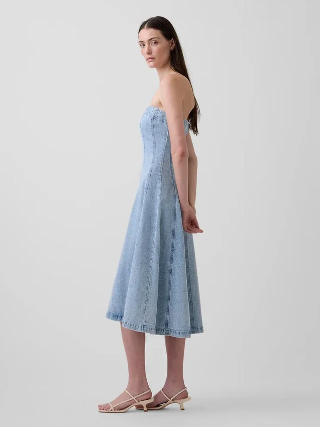 Midi-kjole i denim