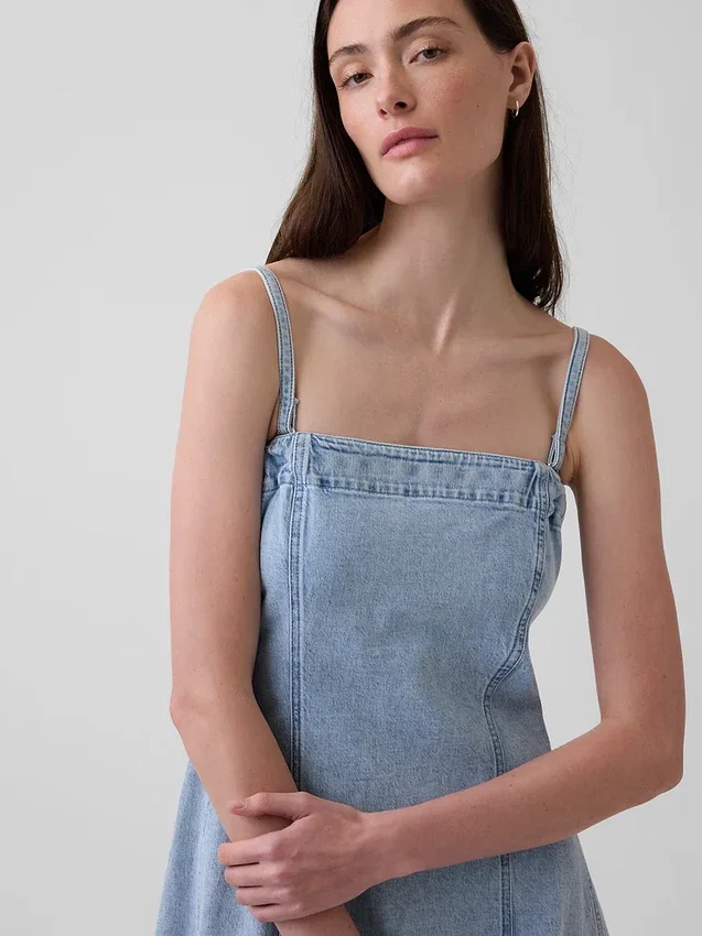 Midi-kjole i denim