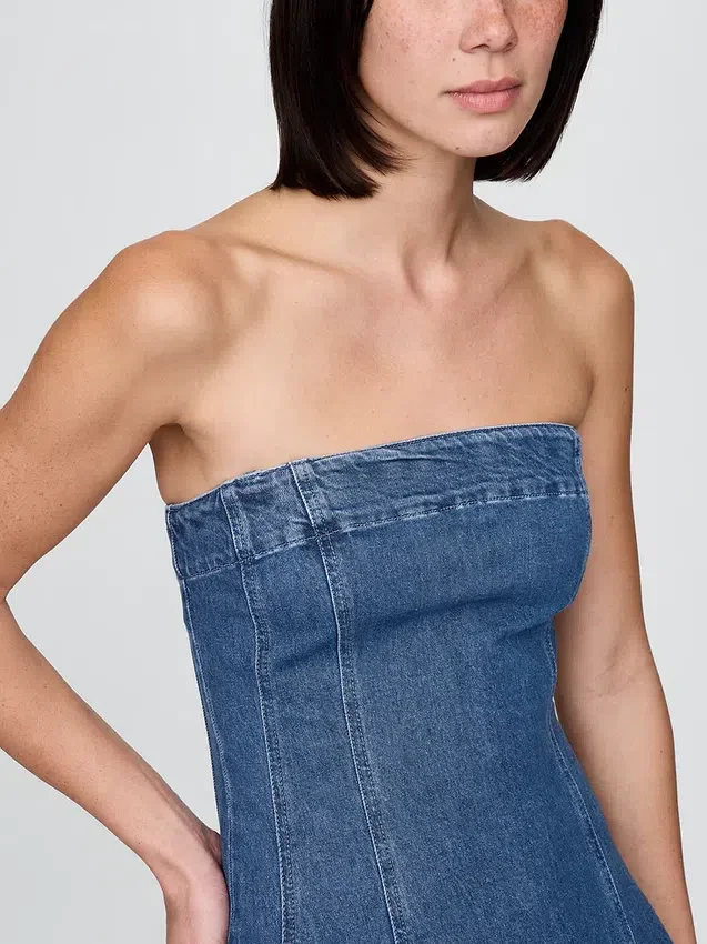 Midi-kjole i denim