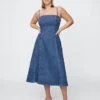 Midi-kjole i denim