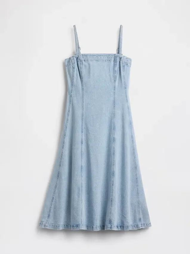 Midi-kjole i denim