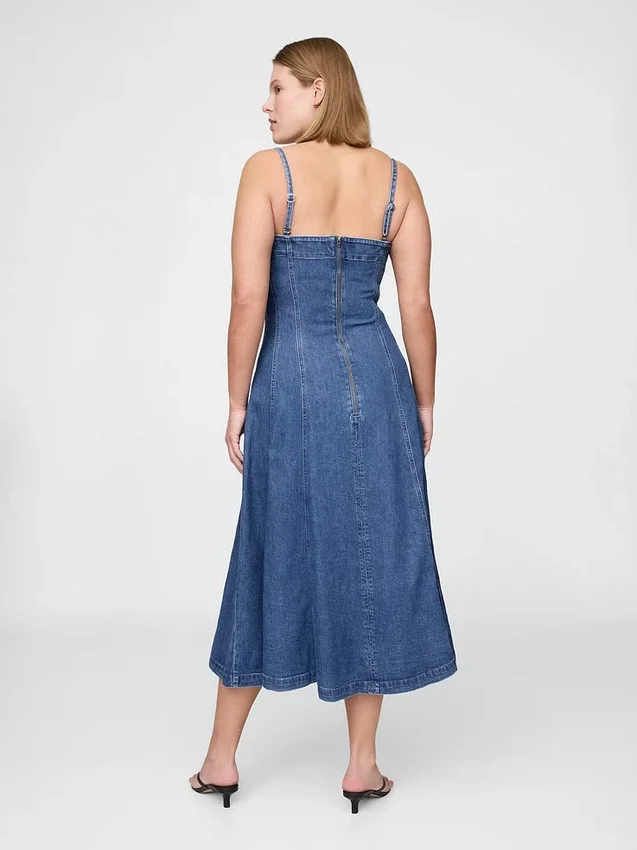 Midi-kjole i denim