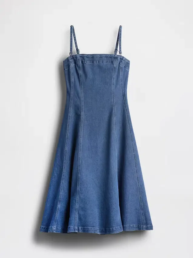 Midi-kjole i denim