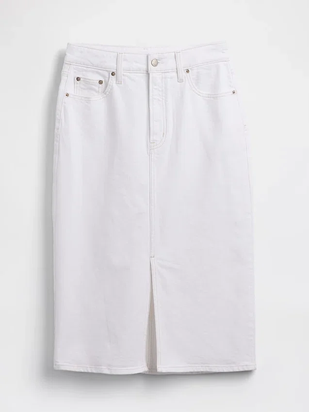Midi-pencilskjørt i denim