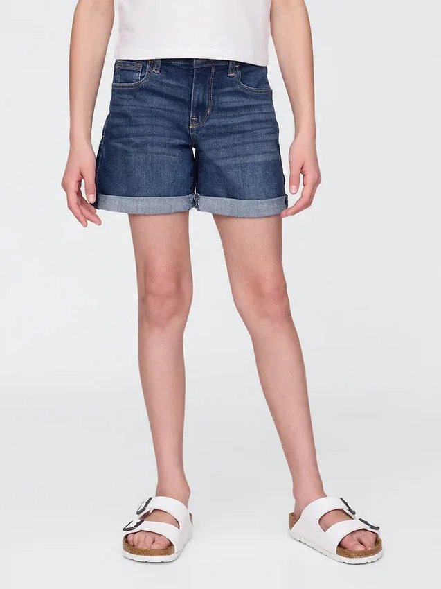 Midi-shorts i denim for barn