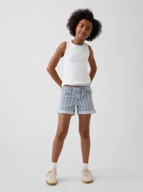 Midi-shorts i denim med striper for barn
