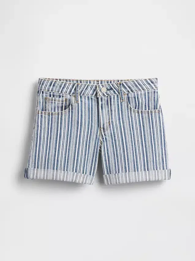 Midi-shorts i denim med striper for barn