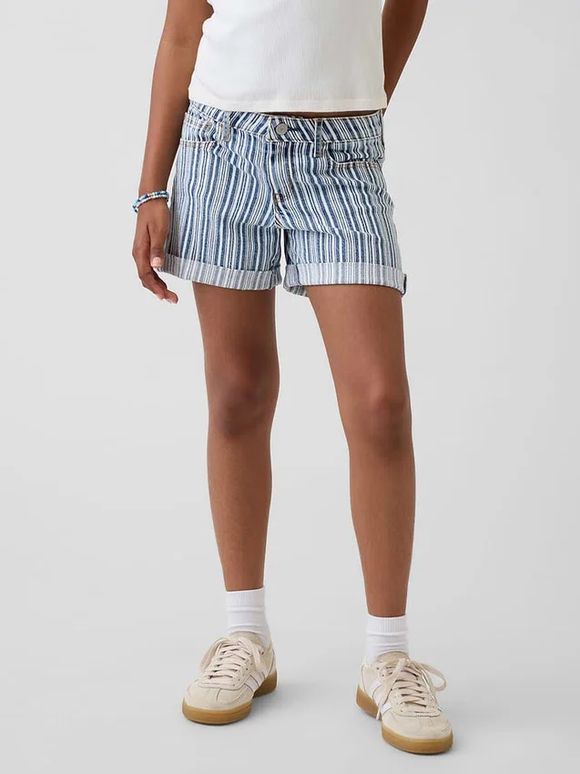 Midi-shorts i denim med striper for barn