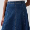 Midi-skjørt i denim med tulipanform
