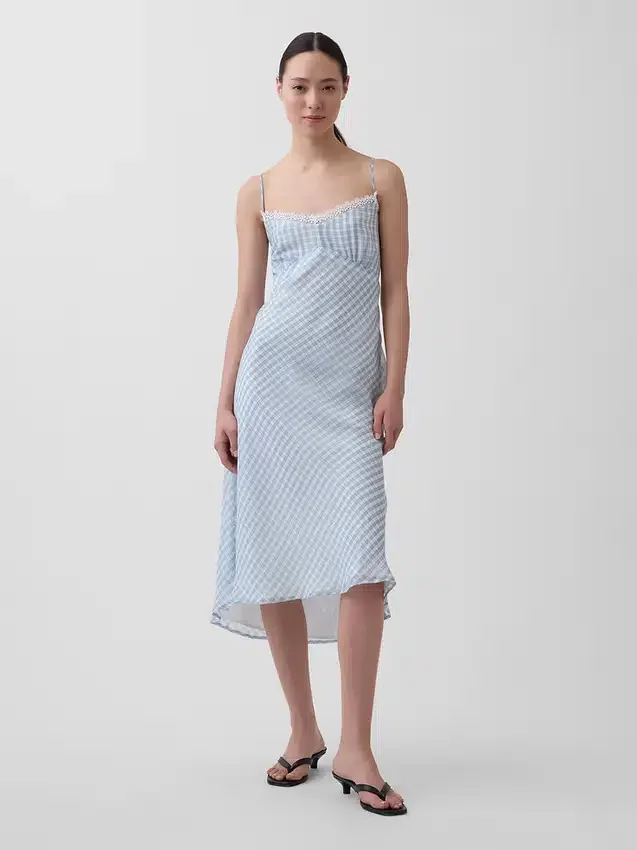 Midi-slipkjole i gingham