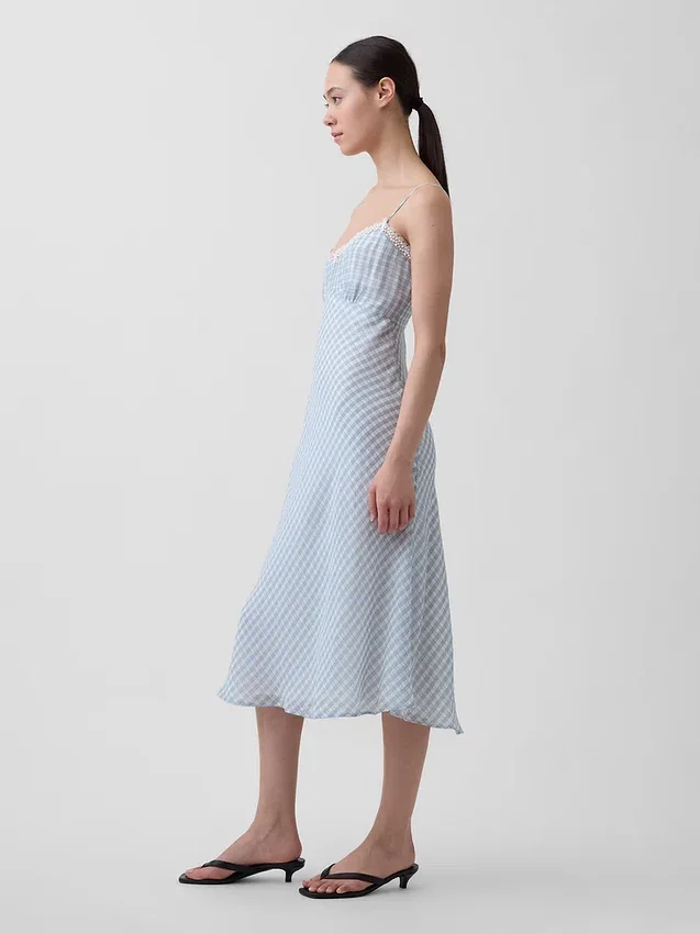 Midi-slipkjole i gingham
