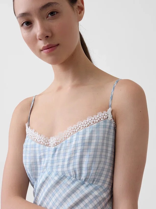 Midi-slipkjole i gingham